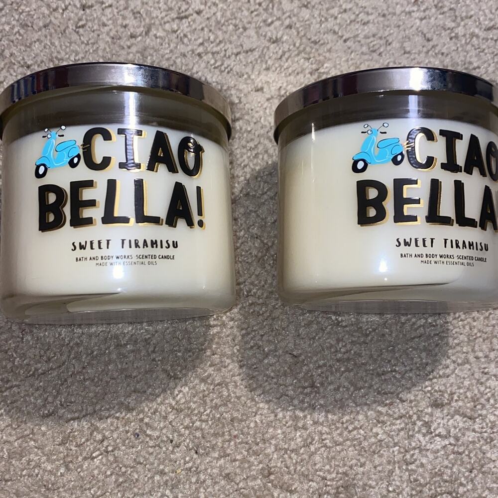 Bath Body Works ciao Bella sweet tiramisu candles 2x - Picture 1 of 3